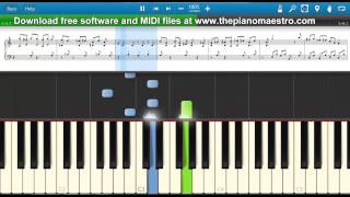Sonata No 16 K545, 2nd Movement  - Wolfgang Amadeus Mozart -- piano lesson with Synthesia