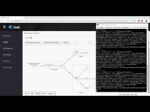 Kiali traffic for bookinfo example