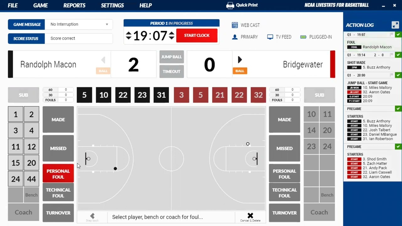 NCAA Live Stats Tutorial: Basketball