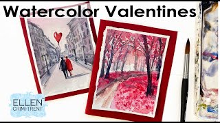 Watercolor Valentines Cards