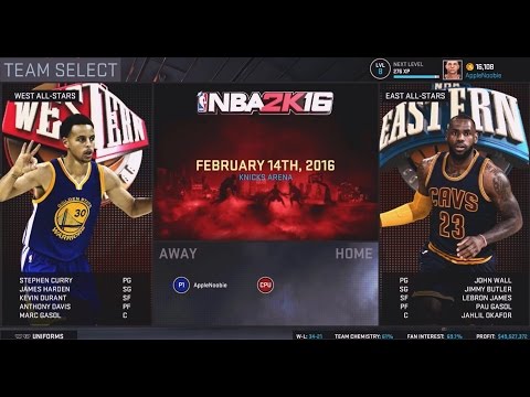 NBA2K16 PC "MyGM" All Star Game 2016 - East vs West || 720/60fps HD