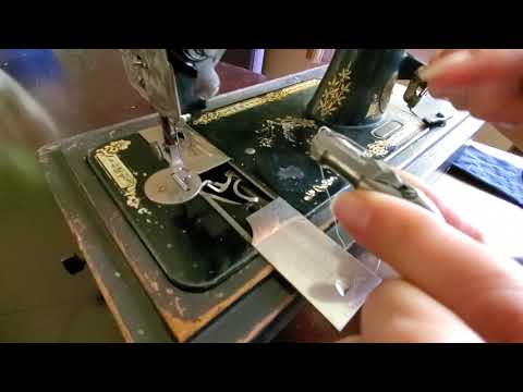 Antique Singer Sewing Machine - Threading a bullet bobbin