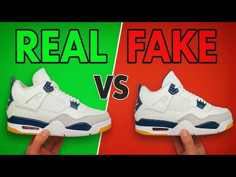 REAL VS FAKE! NIKE SB AIR JORDAN 4 NAVY SNEAKER COMPARISON!
