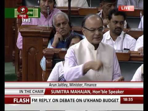 FM Arun Jaitley speaks in Lok Sabha on Uttarakhand Budget 2016-17