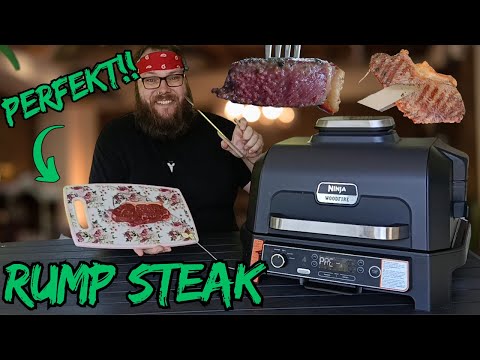 The PERFECT rump steak from the Ninja Woodfire with herb butter and baguette!