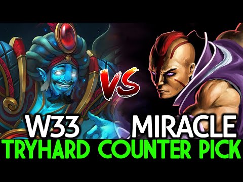 MIRACLE [Anti Mage] Tryhard Counter Pick Against W33 Storm Spirit Dota 2