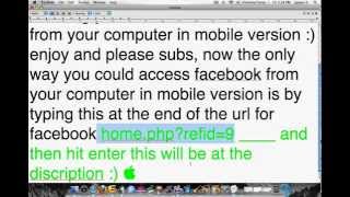 How To Access FaceBook From Your Computer In Mobile Version