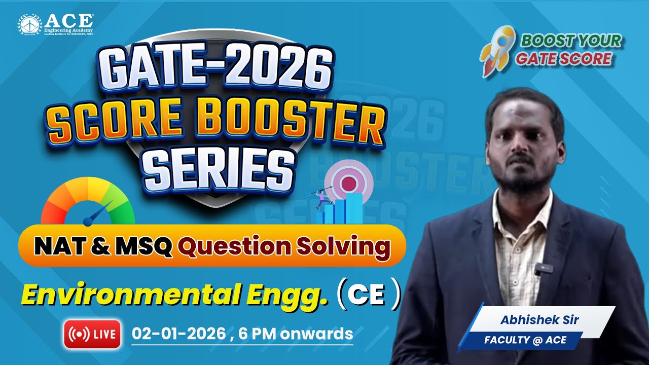 GATE 2026:Civil Engg. | Environmental Engg. | Score Booster Series | NAT & MSQ Question Solving