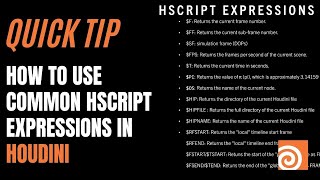 Quick Tip - How to Use Common HScript Expressions in Houdini