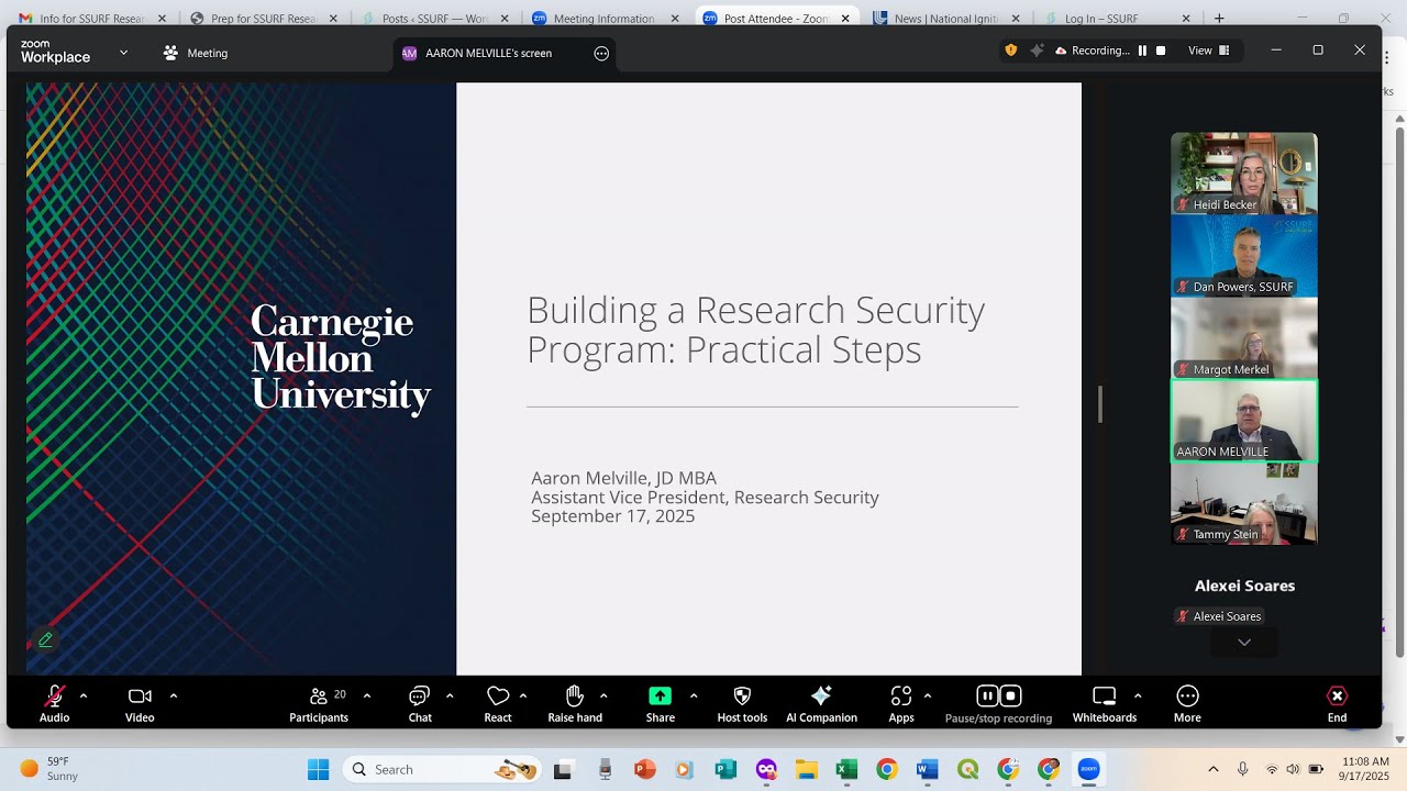 9.17.25 SSURF Research Security Roundtable