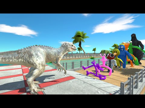 Indominus rex vs Heisei Godzilla OASIS DEATH RUN - Animal Revolt Battle Simulator