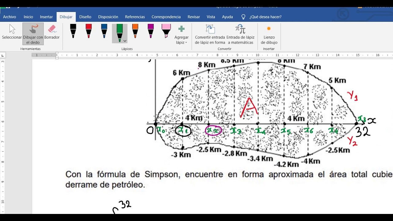 16 Aproximación de un área mediante Regla de Simpson