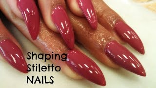 HOW TO SHAPE STILETTO NAILS TUTORIAL