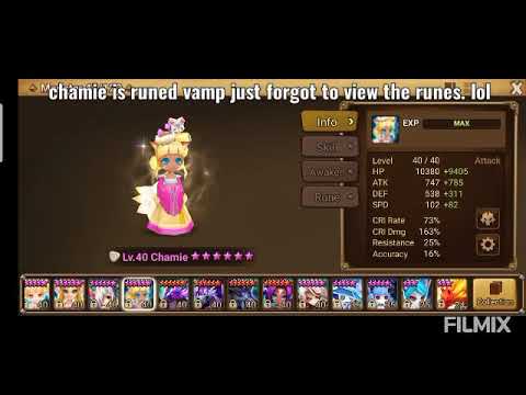 Summoners war chamie buffed  damage test