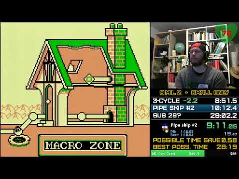 Super Mario Land 2: 6 Golden Coins -  Small Mario only in 28:38 (Former WR)