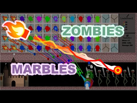 The Ultimate Defense - Marbles VS Zombies Battle in Algodoo