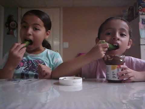 Trying different food with choclate