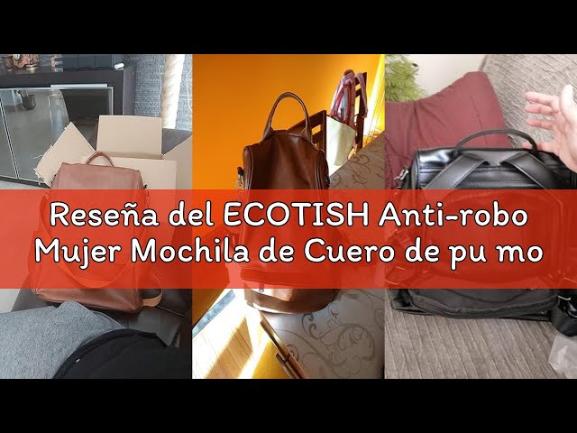 Vídeo relacionado con ECOTISH Anti-robo Mujer Mochila de Cuero de pu mochila de Bolsa de mano Mochilas Casual Bolsa de viaje Messenger Bag Backpack