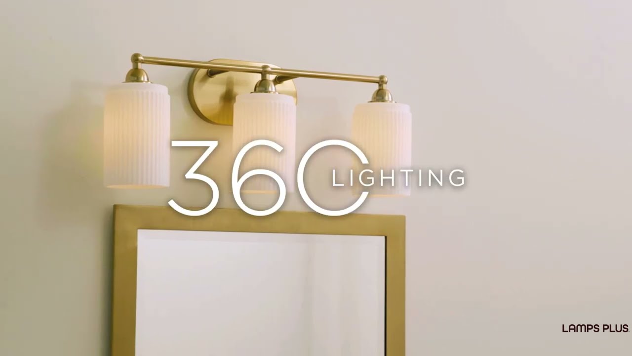 Video 1 Watch A Video About the David Soft Gold and White Glass 3 Light Bath Light