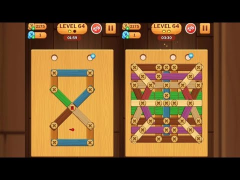 Screw Puzzle: Wood Nut & Bolt - Level 64