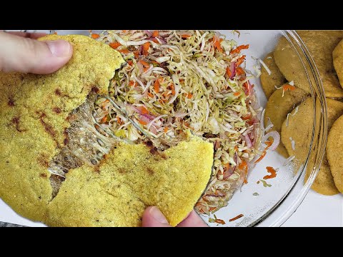 PUPUSAS And CURTIDO | Bean And Cheese Pupusas | Curtido For Pupusas Recipe