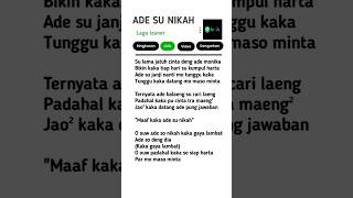 Download lagu Lirik Lagu Ade Su Nikah - Izanor #liriklagu mp3 Download lagu Lirik Lagu Ade Su Nikah - Izanor #liriklagu mp3