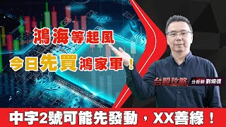 鴻海等起風，今日先買鴻家軍！中字2號可能先發動，XX善緣！ (圖)