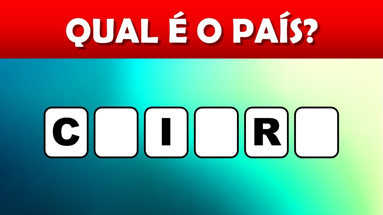 QUIZ VIRTUAL | NOME DOS PAÍSES COM LETRAS FALTANDO | CONHECIMENTOS GERAIS