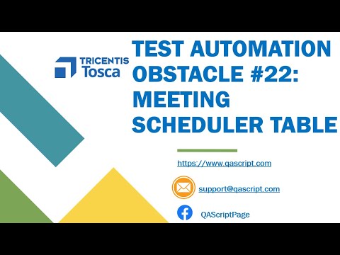 Tosca Tutorial | Lesson 128 - Meeting Scheduler Table | Buffer Action Mode | Obstacle 22 |