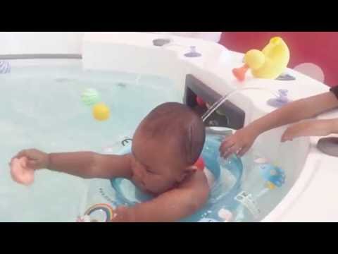 Little 1 year old gets spa treatment