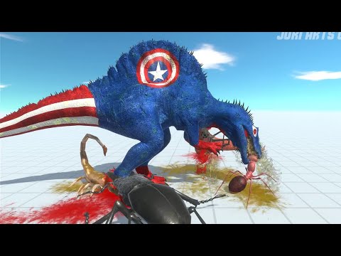 SUPERHERO SKIN - Spinosaurus Vs All Units (Giant Invertebrates) - Animal Revolt Battle Simulator