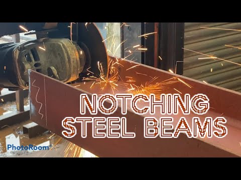 How to Mark out and notch steel beams - Structural steel work fabrication. 9”angle grinder