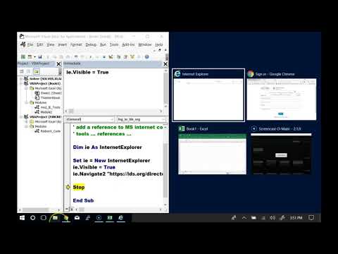 Using vba to control IE