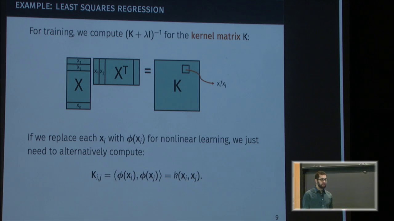 Nonlinear dimensionality reduction for faster kernel methods in machine learning - Christopher Musco