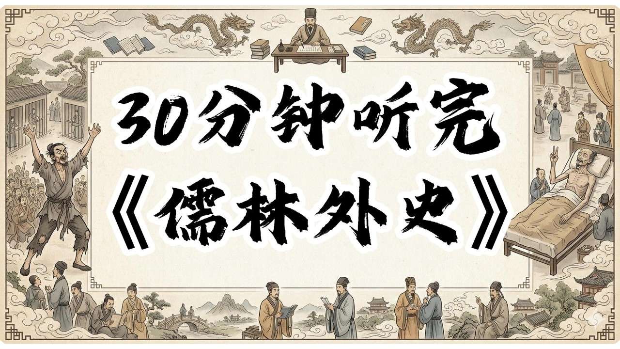 三十分鐘讀完儒林外史！#認知覺醒#成長#人生#深夜讀書#情感故事#老年生活#一口氣看完#夜讀人生#閲人智慧#強者思維 #情商 #夜讀人生#社交技巧#处世智慧 #中國名著#名著#中國歷史#讀書