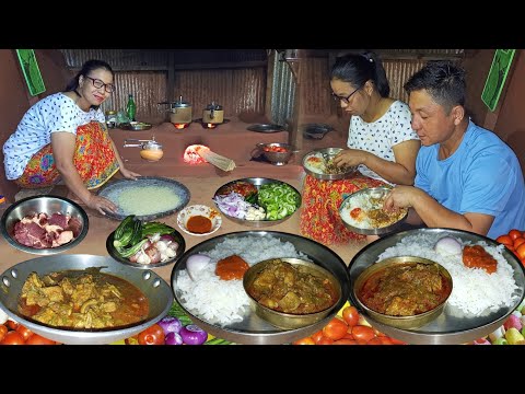 Village recipe - Buff Meat & Chichinda mix Recipe with Rice Traditional Style Cooking in Village