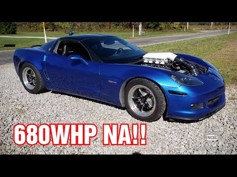 680WHP 8000RPM NA C6 Z06 - Idle, Acceleration, Burnout