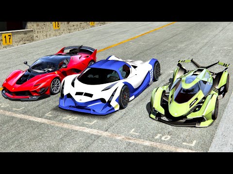 Lamborghini V12 Concept GT vs Devel Sixteen vs Ferrari FXX-K EVO - Silverstone