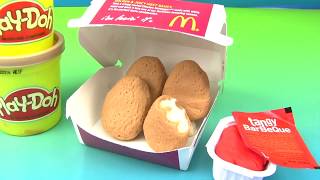 PLAY-DOH McDonalds Chicken McNuggets Cookie Monster DIY How to Make BBQ Sauce by HobbyKidsTv