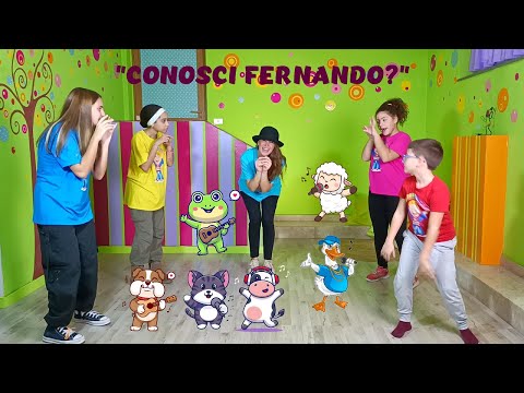 🐱🐶CANZONE SUGLI ANIMALI PER I BAMBINI DELL'INFANZIA E PRIMARIA-ONOMATOPEICHE-"CONOSCI FERNANDO?"🐄🐑