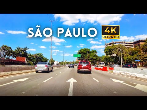 Marginal Tietê entre as Pontes Júlio de Mesquita Neto e Tatuapé em São Paulo | Driving 4K