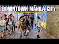 DOWNTOWN MANILA CITY RAINY WALK AT NIGHT AROUND ERMITA MANILA PHILIPPINES 4K