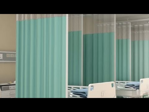 Red polyester hospital curtain