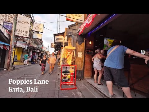 Poppies Lane 1 & 2 Kuta Bali Situation Today | Walking Tour Bali Update 2025
