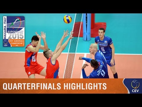 2015 Men's EuroVolley - Highlights Quarterfinals France vs Serbia