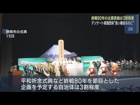YouTube Video 終戦80年を節目とした企画を予定している自治体は3割ほどにとどまる 市民団体が実施したアンケート