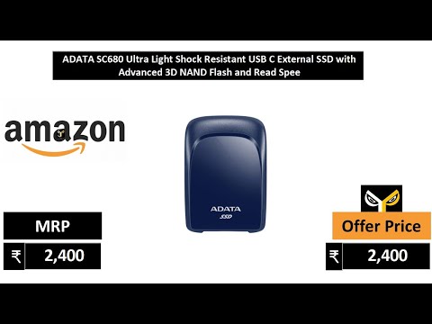 ADATA SC680 Ultra Light Shock Resistant USB C External SSD with Advanced 3D NAND Flash and Read Spee