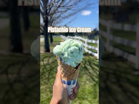 Pistachio ice cream from Crescent Ridge Farm in Sharon, MA #waffleicecream #shortfoodvideo #short