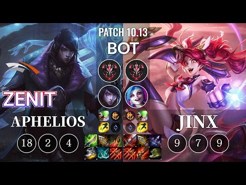 HLE Zenit Aphelios vs Jinx Bot - KR Patch 10.13