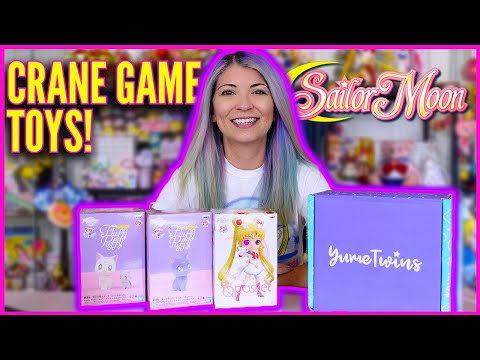 Crane Game Sailor Moon Q Posket + Kawaii Fluffy Puffy Luna, Artemis, & Diana // YumeTwins Unboxing